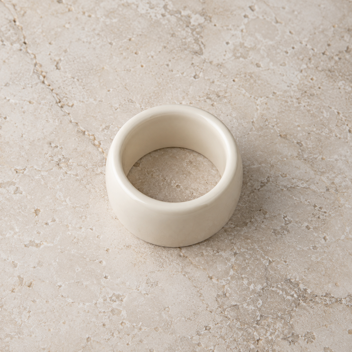 Cream Ceramic Napkin Ring