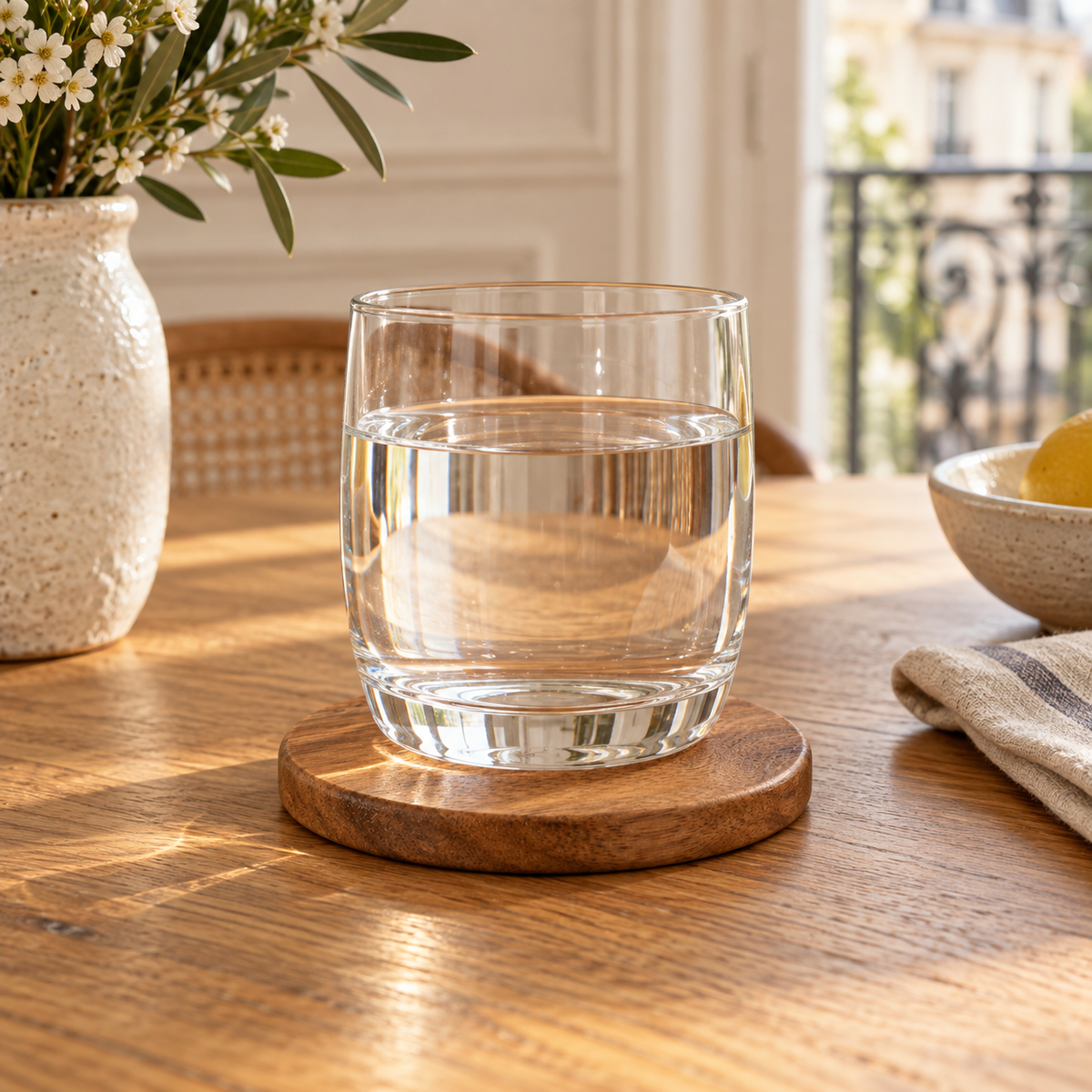 Round Acacia Wood Coaster