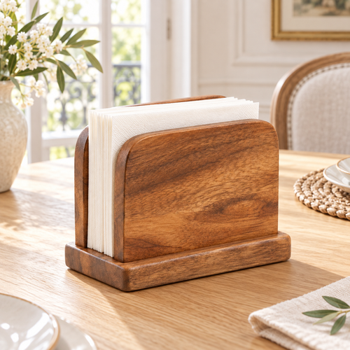 Acacia Wood Napkin Holder