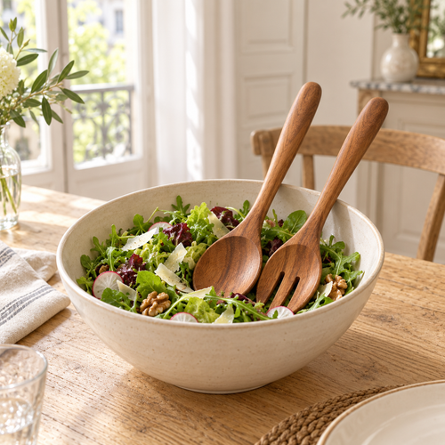 Acacia Wood Salad Server Set