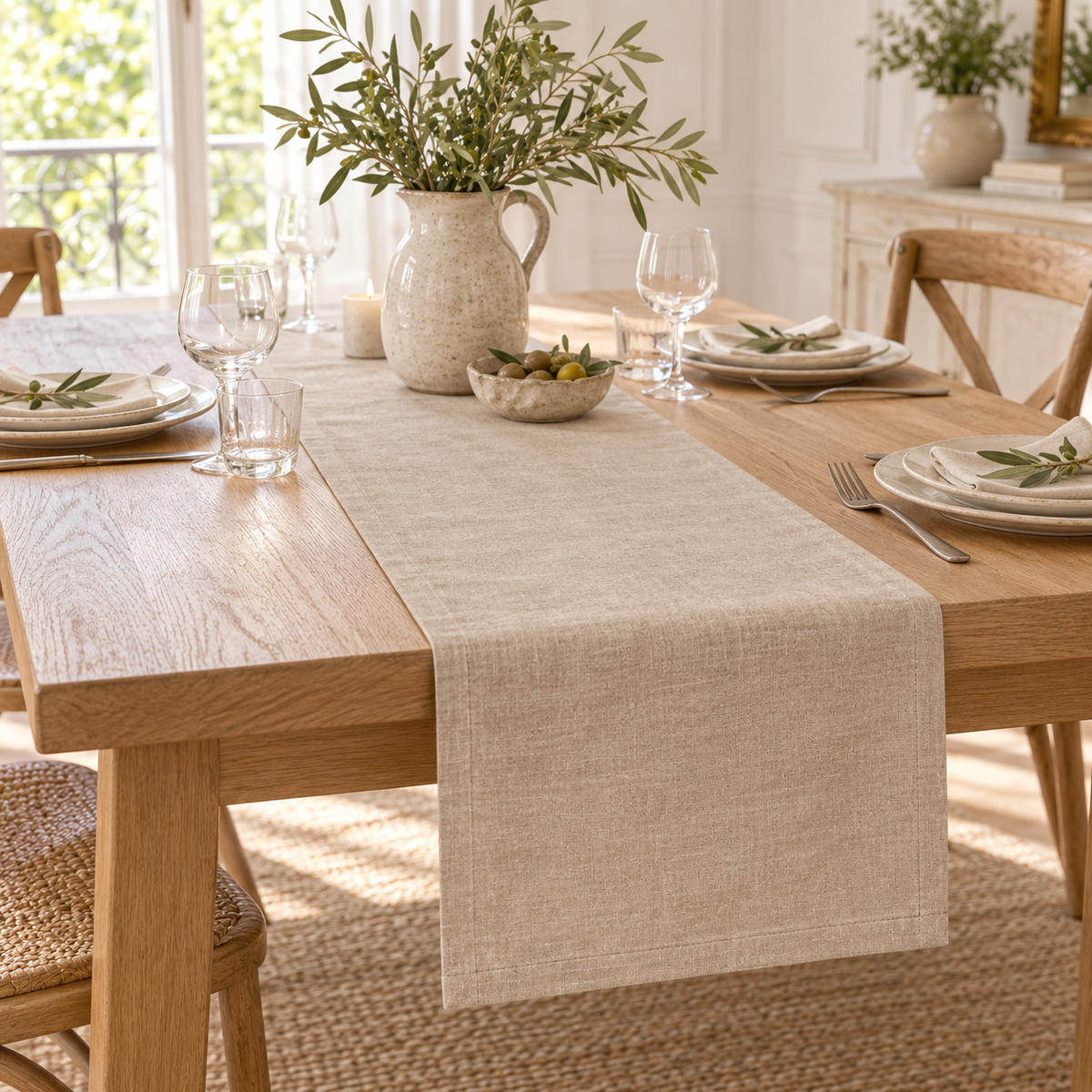 Natural Linen Table Runner