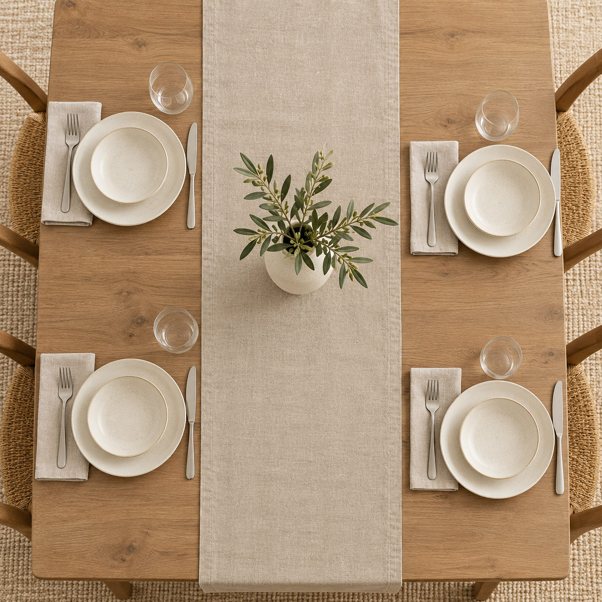 Natural Linen Table Runner